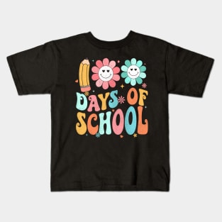 Groovy Happy 100Th Day Of School 100 Days Smarter Kids T-Shirt